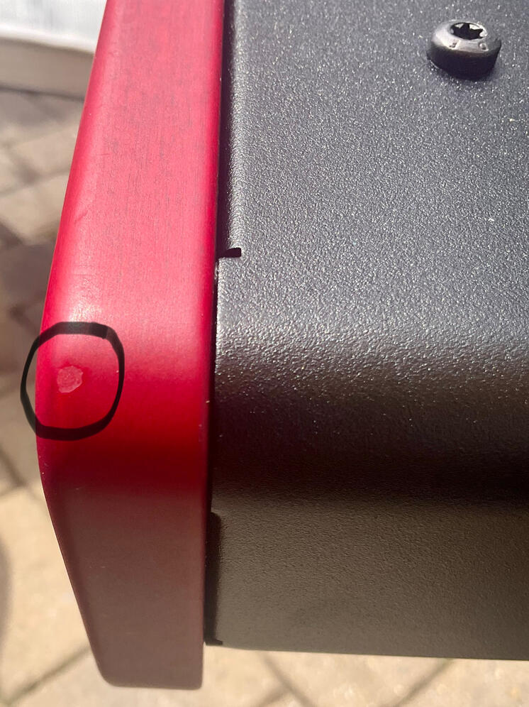 Small Blem Mark Underneath Wood Side Panel